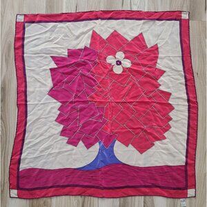 Vintage GRES Paris Floral Scarf  Silk Pink 32”